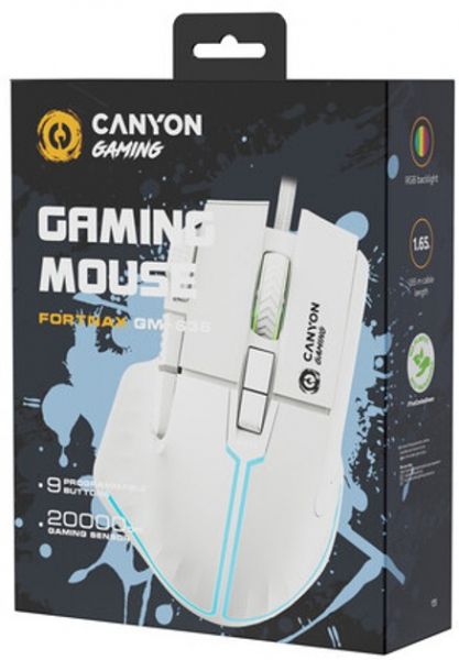  Canyon Fortnax GM-636 RGB USB White (CND-SGM636W) -  6