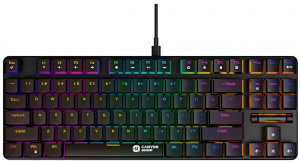  Canyon Cometstrike GK-50 RGB TKL ENG/UKR USB Black (CND-SKB50-US) -  1