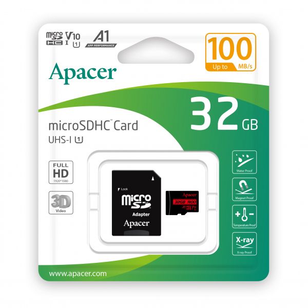  '  `i MicroSDHC 32GB UHS-I Class 10 Apacer + SD adapter (AP32GMCSH10UB-R) -  2