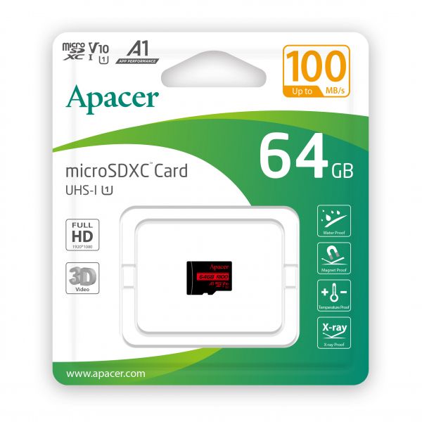  '  `i MicroSDHC 64GB UHS-I Class 10 Apacer (AP64GMCSX10UB-RA) -  2