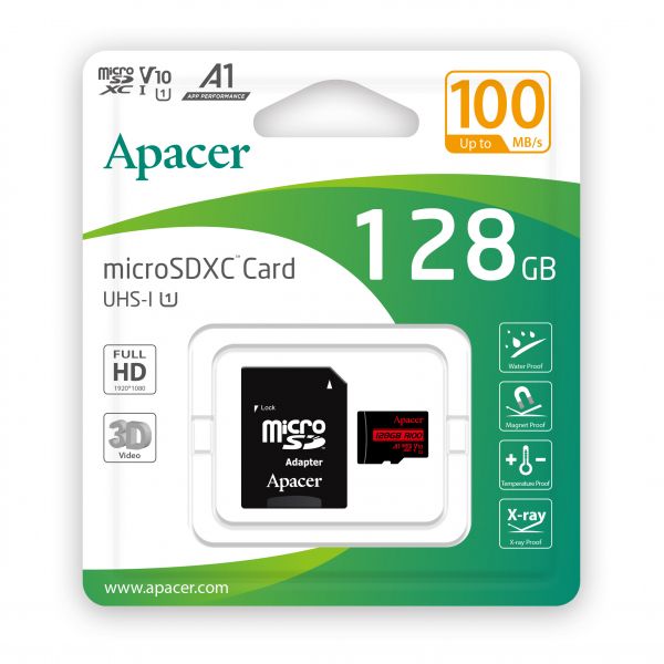  '  `i MicroSDHC 128GB UHS-I Class 10 Apacer + SD adapter (AP128GMCSX10UB-R) -  2