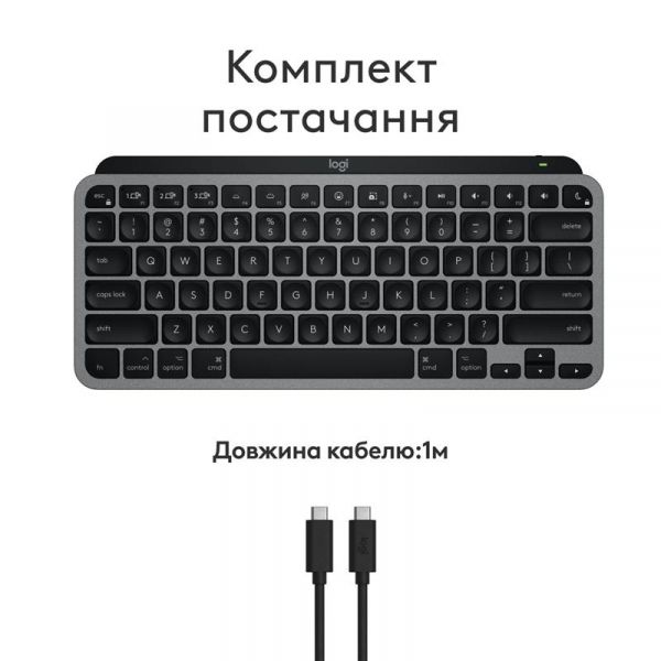   Logitech MX Keys Mini for Mac Minimalist Wireless Illuminated Space Gray (920-012652) -  10