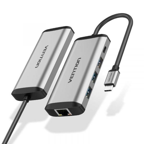  Vention USB-C 3-Port, RJ-45, PD, 0.15 m (TGDHB) -  1