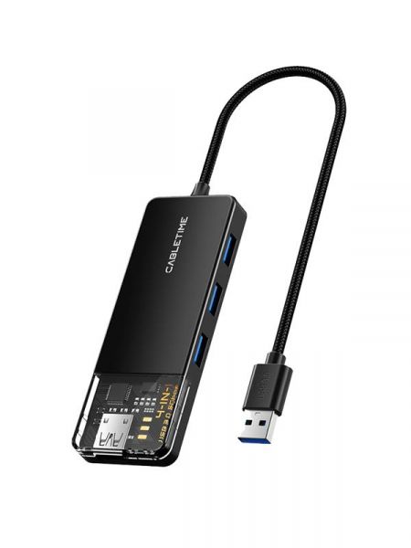  Cabletime USB - 4 Port USB 3.0, 5Gbps, 0.15 m (CB01B) -  1