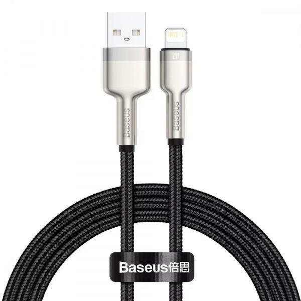  Baseus Cafule Metal USB-Lightning, 2.4A, 1 Black (6953156202245) -  1