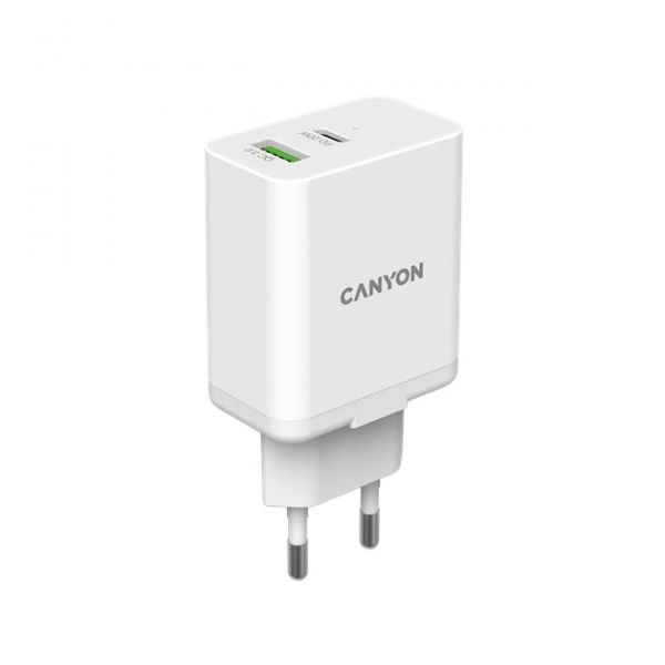    Canyon H-20-03 (2USB, 3A) PD, QC3.0 White (CNE-CHA20W03) -  1