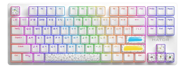   Hator PBT Keycaps Authentic Edition White (HTS-700) -  2