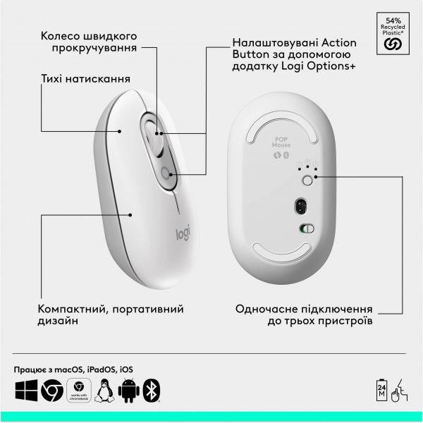  (, )  Logitech Pop Icon Combo Off White (920-013141) -  8