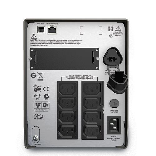    APC Smart-UPS 1500VA LCD, Lin.int., AVR, 8  IEC, SmartSlot, USB, RJ-45,  (SMT 1500I) -  2