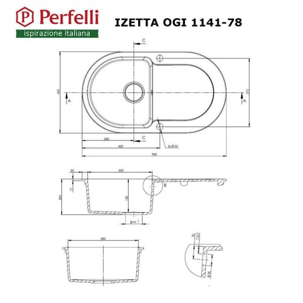 1141-78 GREY METALLIC IZETTA OGI    Perfelli -  1