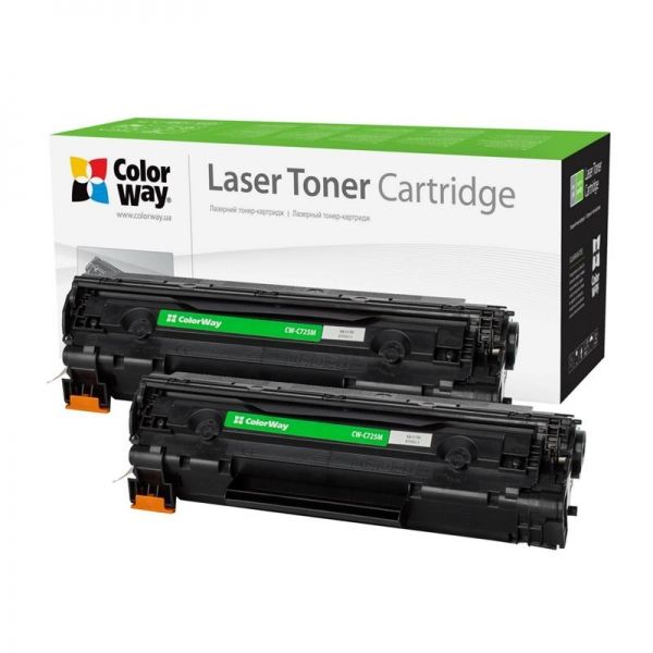  CW (CW-C725FM) Canon LBP-6000/6020/MF3010 Black ( CE285A/Canon 725) Dual Pack -  1