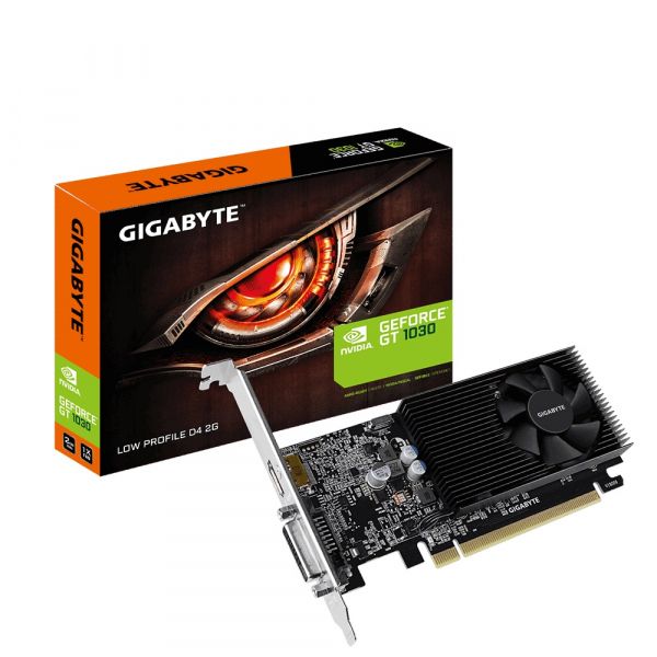  GeForce GT1030, Gigabyte, 2Gb DDR4, 64-bit, DVI/HDMI, 1417/2100MHz, Low Profile (GV-N1030D4-2GL) -  1