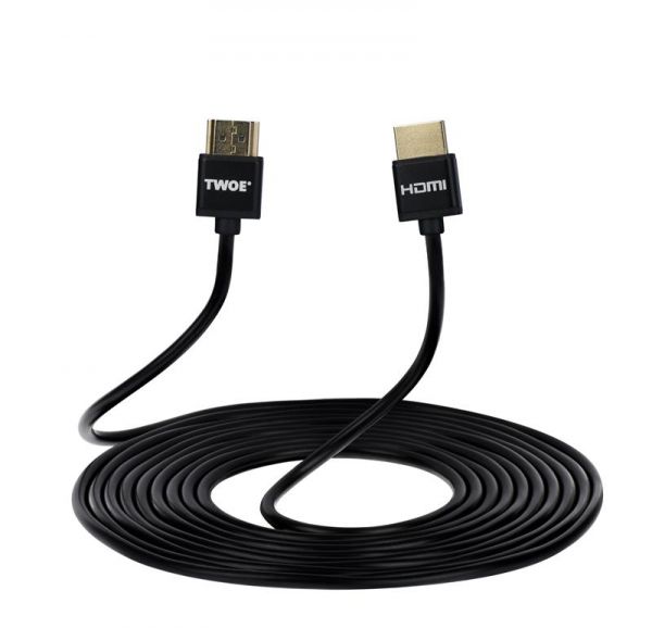  HDMI to HDMI 3.0m 2 Ultra Slim 2EW-1119-3m HDMI 2.0 (AM/AM) High Speed, Alumium, black -  1