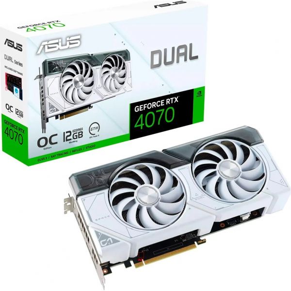  GF RTX 4070 12GB GDDR6X Dual EVO White OC Asus (DUAL-RTX4070-O12G-EVO-WHITE) -  1