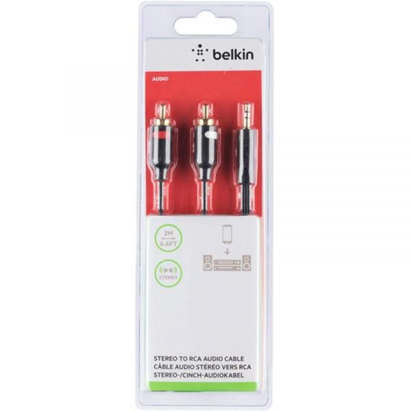 - Belkin jack 3.5-M/RCA-Mx2 2, Black/Gold (F3Y116BT2M) -  1