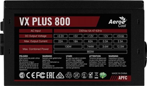   Aerocool VX 800 Plus 800W -  2