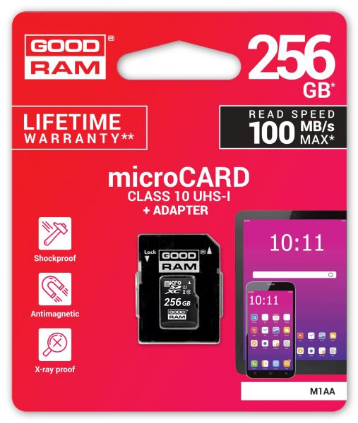  '  ' Goodram 256GB microSDXC class 10 UHS-I (M1AA-2560R12) -  4