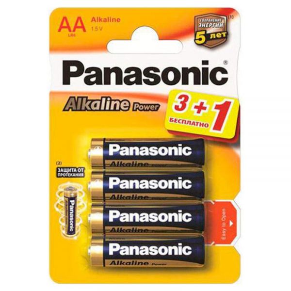  Panasonic Alkaline Power AA/LR06 BL 4  (LR6APB/4BP) -  1