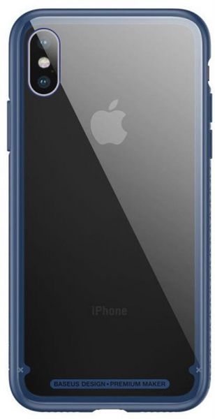 - Baseus See-through Glass  Apple iPhone X Blue (WIAPIPHX-YS03) -  1