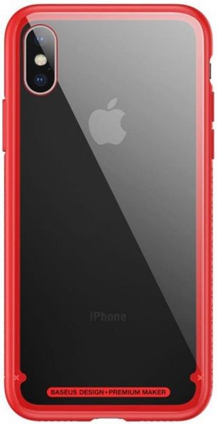 - Baseus See-through Glass  Apple iPhone X Red (WIAPIPHX-YS09) -  1