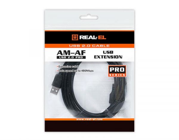  REAL-EL Pro USB2.0 AM-AF 3M  -  3