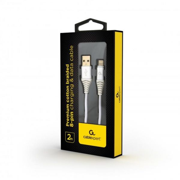  Cablexpert (CC-USB2B-AMLM-2M-BW2) USB 2.0 A - Lightning, , 2,  -  2