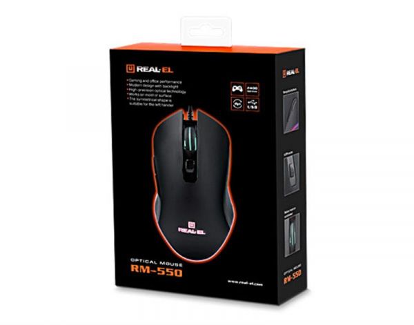  REAL-EL RM-550 Black USB UAH -  9