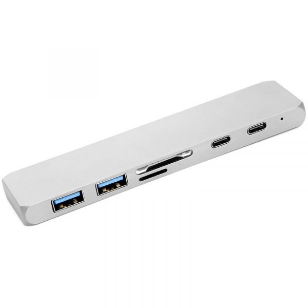  USB-C PowerPlant CA911684 USB-C-2USB3.0, HDMI, SD, microSD, 2USB-C -  1