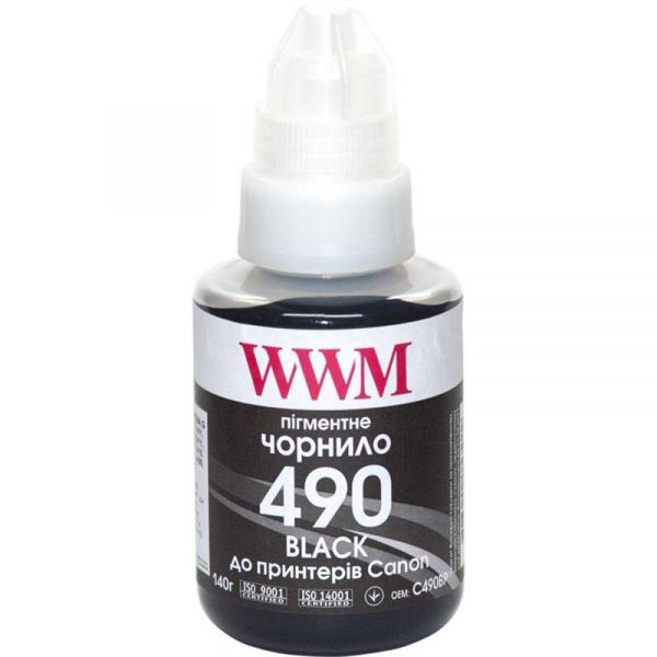  WWM Canon Pixma G1400/2400/3400 Black Pigment (C490BP) 140 -  1