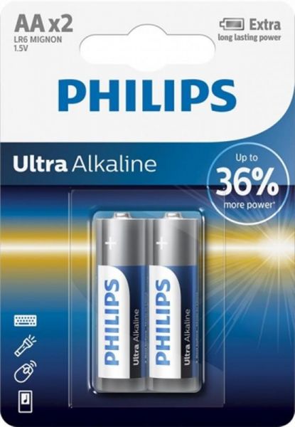  Philips Ultra Alkaline AA/LR06 BL 2  -  1