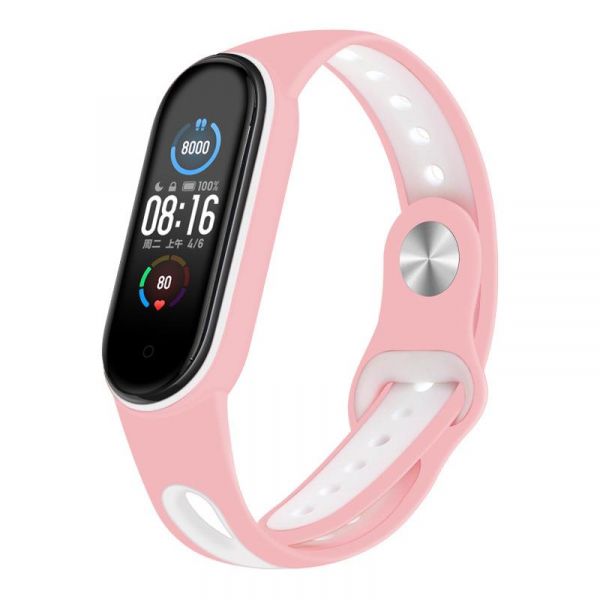  BeCover Sport Style  Xiaomi Mi Smart Band 5 Pink-White (705173) -  1