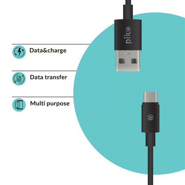  Piko CB-UM11 USB-microUSB 0.2 Black (1283126493874) -  2