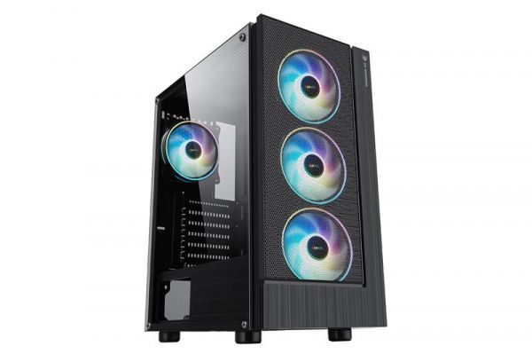  2E Gaming VIRTUS, Black,  , Midi Tower,  ATX / Micro ATX / mini-ITX, 3x120 ARGB Fan,      (2E-G3301) -  1