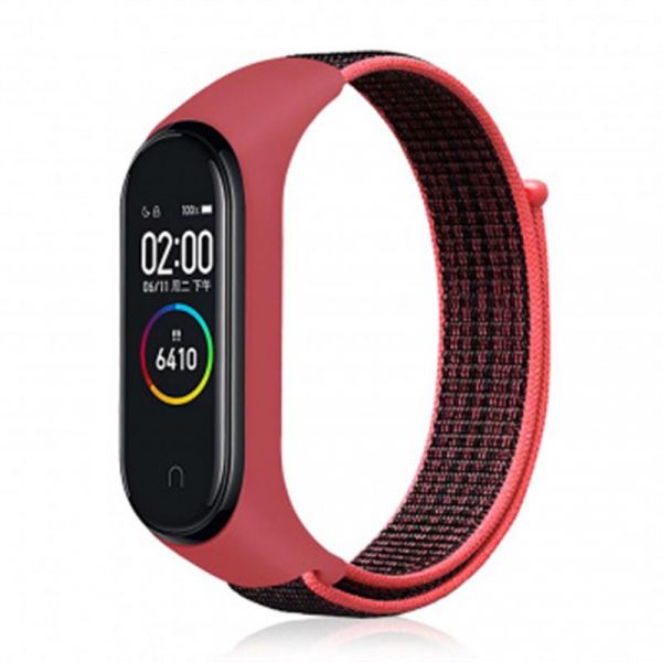  BeCover Nylon Style  Xiaomi Mi Smart Band 5/Mi Smart Band 6 Black/Red (705416) -  1