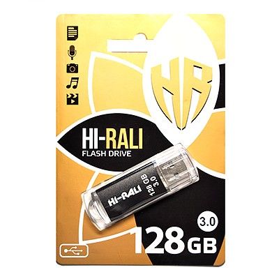 USB 3.0 Flash Drive 128Gb Hi-Rali Rocket series Black (HI-128GBVC3BK) -  1