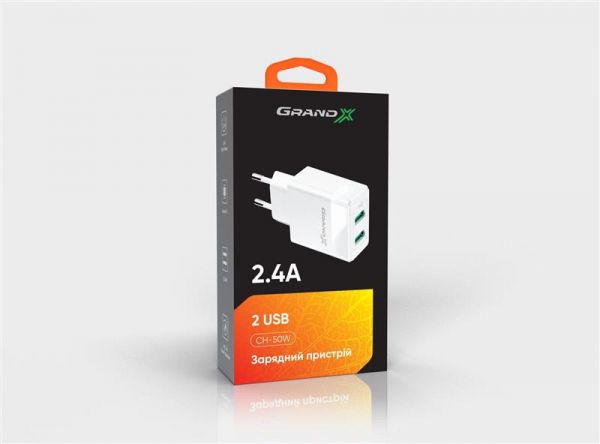    Grand-X (2xUSB 2.4) White (CH-50W) -  5