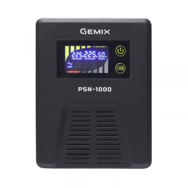  Gemix PSN-1000 Black, 1000VA, 600W,  , 2 ,   (PSN1000VA) (Gemix  PSN-1000) -  1