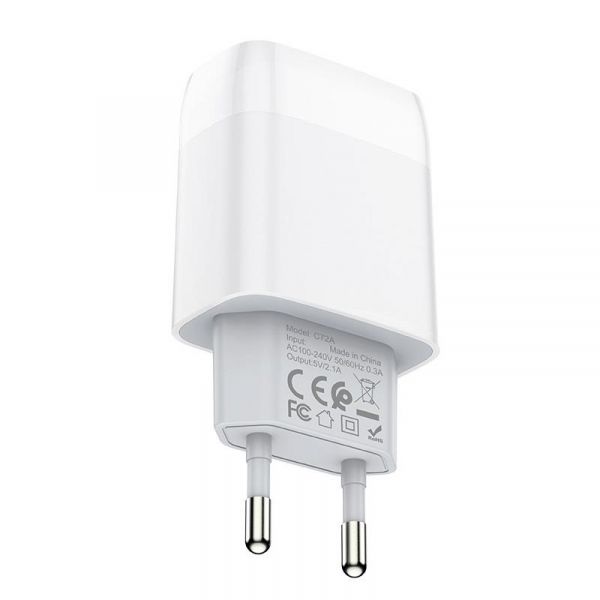   Hoco C72A Glorious (1USB, 2.1) White (6931474712998) +  Lightning -  4