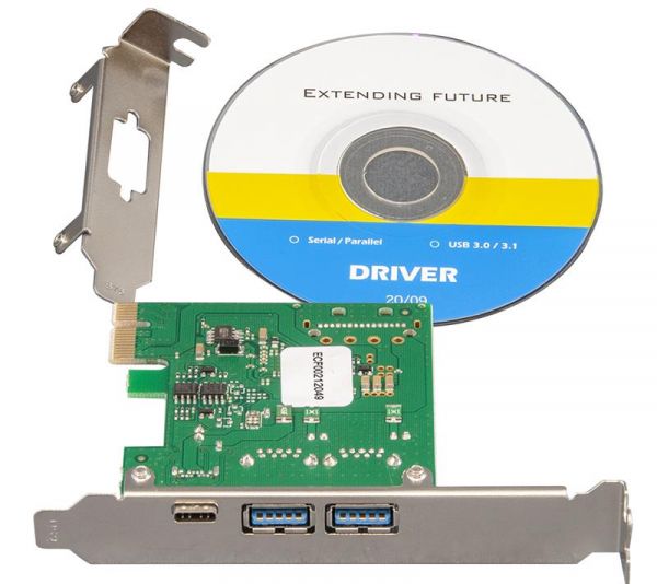  Frime NEC720202 (ECF-PCIEtoUSB007.LP) PCI-E-2xUSB3.0+USB3.0 Type-C -  1