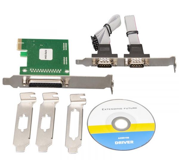  PCI-E - Frime to RS232+LPT (2  RS232 + 1 LPT), ASIX AX99100 (ECF-PCIto2S1PAX99100.LP) -  1