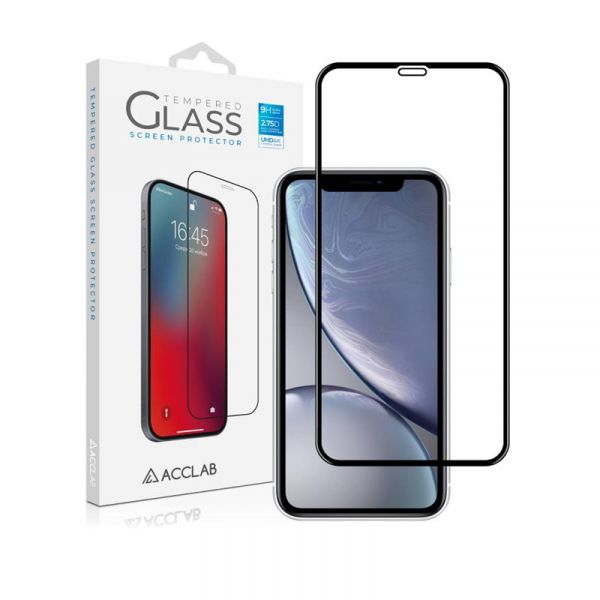   ACCLAB Full Glue  Apple iPhone 11/XR Black (1283126508196) -  1