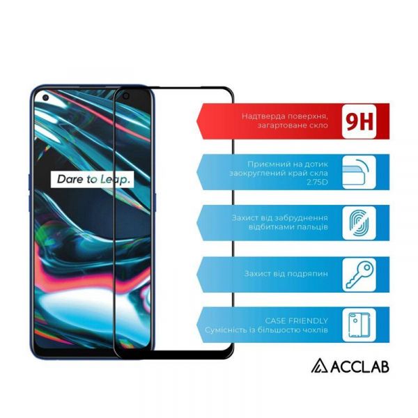   ACCLAB Full Glue  Realme 7 Pro Black (1283126508486) -  2