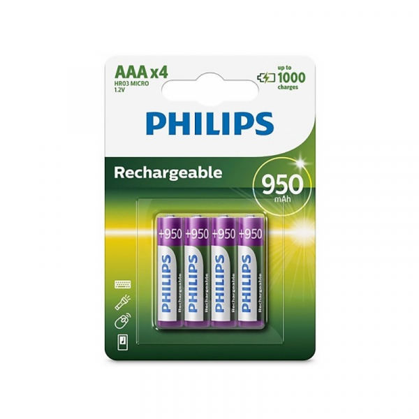  Philips AAA/HR03 Ni-MH 950 mAh BL 4 -  1