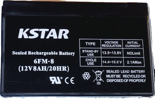      KSTAR 12V 8.0AH (6-FM-8) AGM -  3