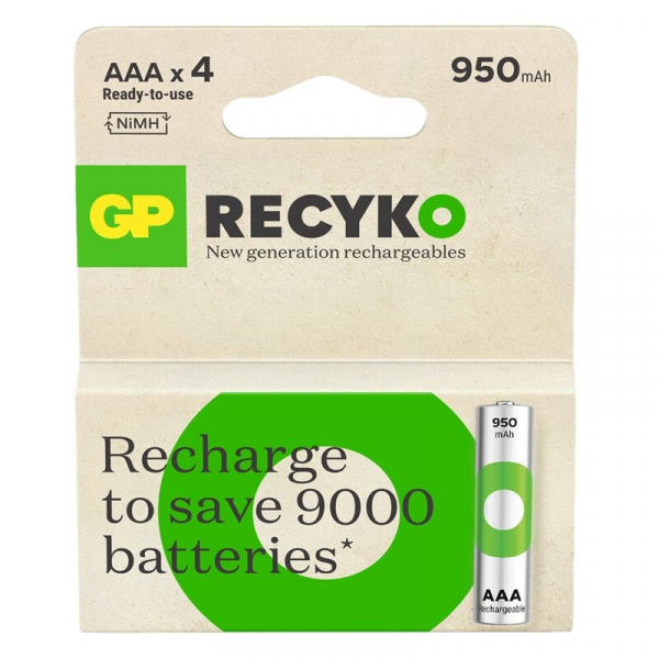  GP Recyko Eco AAA/HR03 NI-MH 950mAh Box 4  -  1