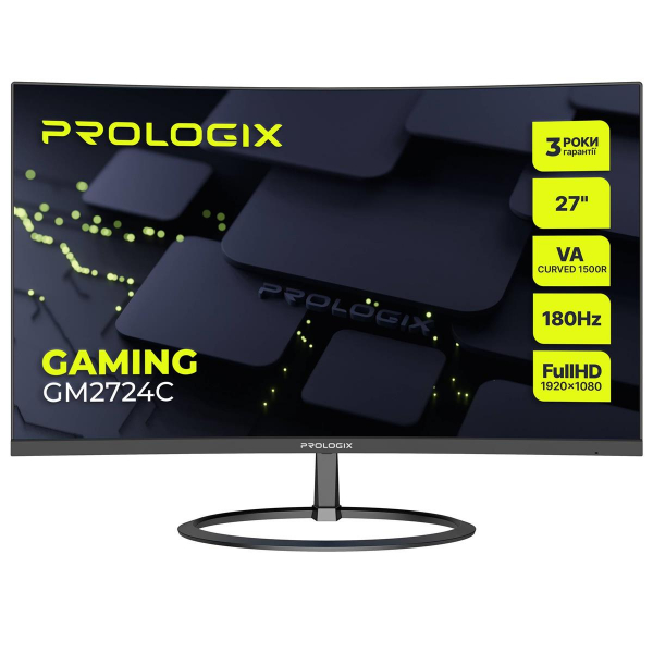  Prologix Gaming 27" GM2724C VA Black Curved 180Hz -  1