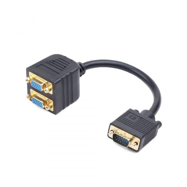  Cablexpert VGA - 2VGA, (M/F), 2HD15F/HD15M, 0.2 , Black (CC-VGAX2-20CM) -  1