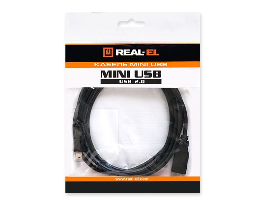  REAL-EL USB2.0 AM-mini B 1.8M  UAH -  3