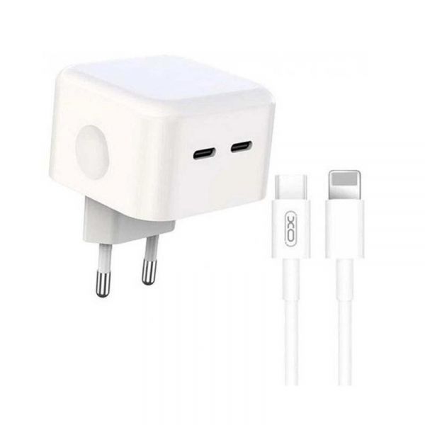    XO L102 (2USB-C3A) QC3.0 White (XO-L102i-WH) +  Lightning -  1