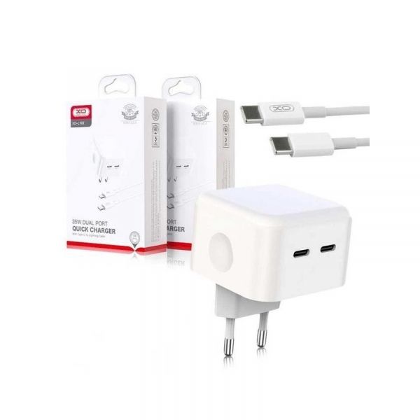    XO L102 (2USB-C3A) QC3.0 White (XO-L102c-WH) +  USB Type-C -  1